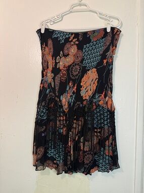 Vintage Y2K Beaded Fringe Dragon Floral Silk Blend Maxi Skirt